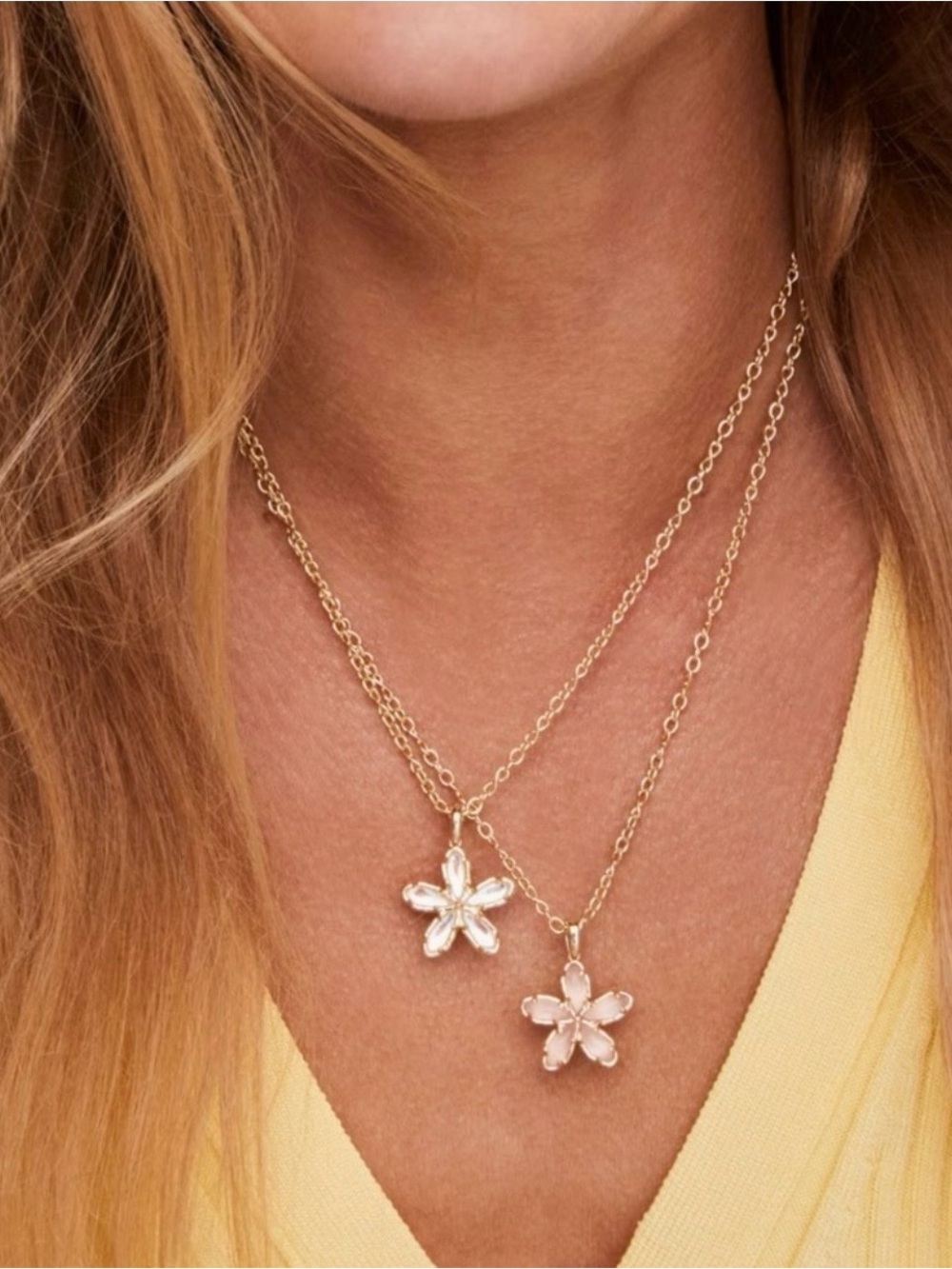 Kendra Scott Gold and Pink Flower Pendant Necklace